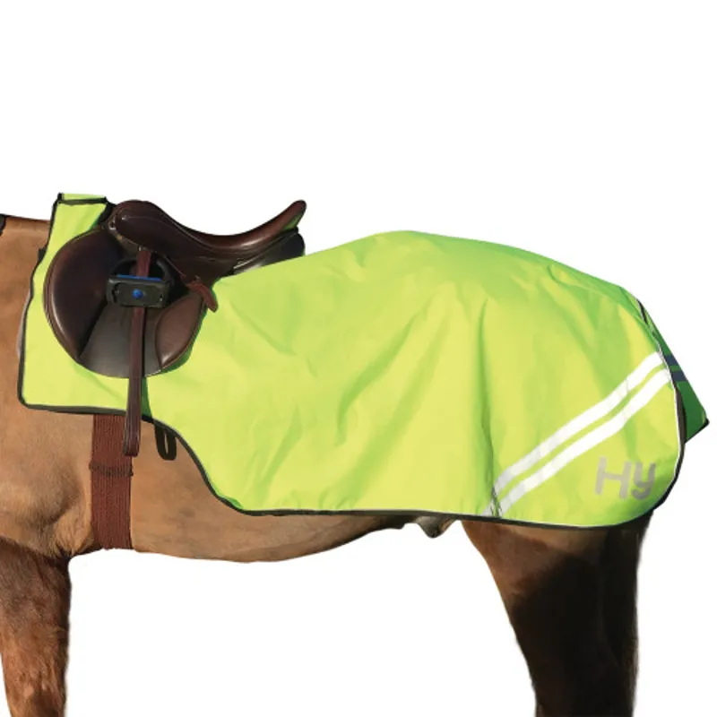 Hy Equestrian Reflector Fleece Exercise Sheet Yellow